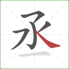 丞的笔顺第5画:捺 丞的笔顺第5画:捺