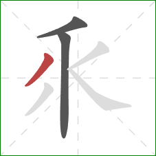 乑的笔顺第3画：撇