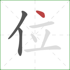 位的笔顺第3画：点