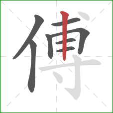 傅的笔顺第8画：竖