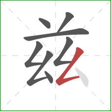 兹的笔顺第8画：撇折