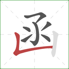 函的笔顺第7画:竖折 函的笔顺第7画:竖折