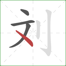 刘的笔顺第4画：点