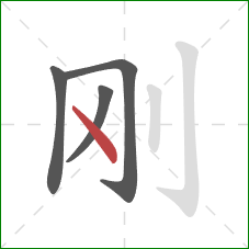 刚的笔顺第4画：点