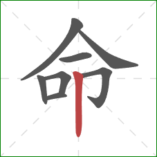 命的笔顺第8画：竖