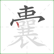 囊的笔顺第8画：竖