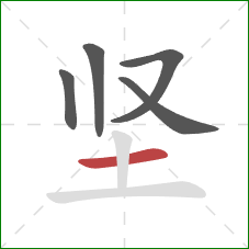 坚的笔顺第5画：横