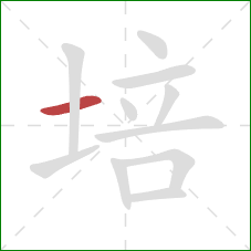 培的笔顺第1画：横