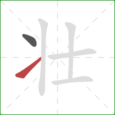 壮的笔顺第2画：提