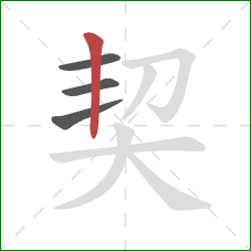 契的笔顺第4画：竖