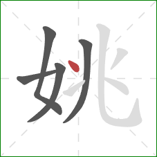 姚的笔顺第5画：点