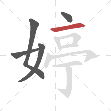 婷的笔顺第5画：横