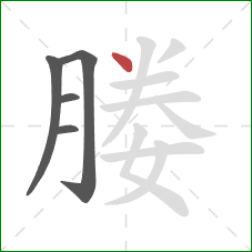 媵的笔顺第5画:点 媵的笔顺第5画:点