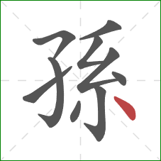 孫的笔顺第10画：点