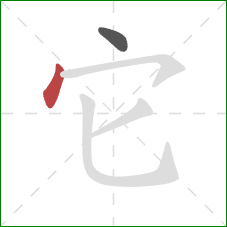 它的笔顺第2画：点