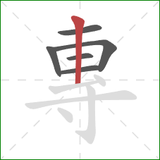 專的笔顺第6画：竖