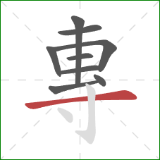 專的笔顺第9画：横