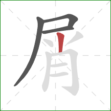 屑的笔顺第4画：竖