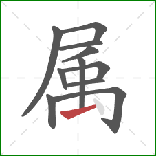 属的笔顺第11画：提