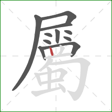屬的笔顺第11画:竖 屬的笔顺第11画:竖