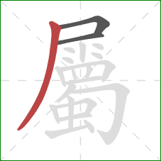 屬的笔顺第3画:撇 屬的笔顺第3画:撇