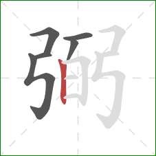 弼的笔顺第6画:竖 弼的笔顺第6画:竖