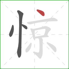 惊的笔顺第4画：点