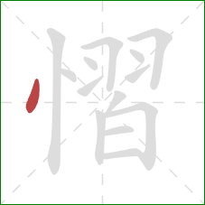 慴的笔顺第1画：点