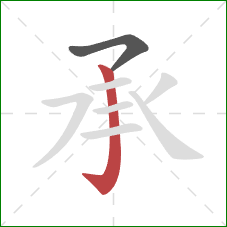 承的笔顺第2画：竖钩