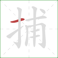 捕的笔顺第1画：横