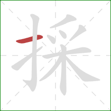 採的笔顺第1画：横
