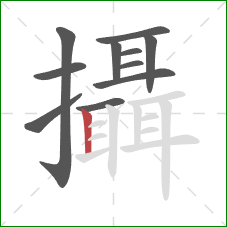 攝的笔顺第11画：竖