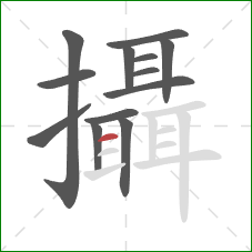 攝的笔顺第13画：横