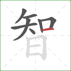 智的笔顺第8画：横