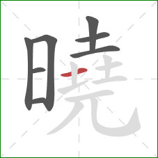 曉的笔顺第8画：横