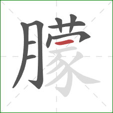 朦的笔顺第10画：横