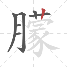 朦的笔顺第7画：竖