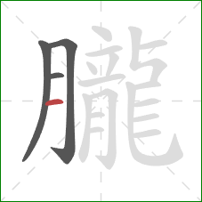 朧的笔顺第4画：横