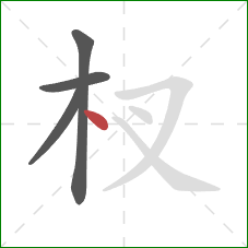 杈的笔顺第4画：点