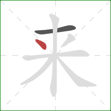 来的笔顺第2画：点