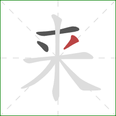 来的笔顺第3画：撇