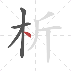 析的笔顺第4画：点