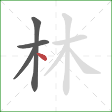 林的笔顺第4画：点