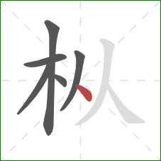 枞的笔顺第6画：点