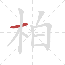 柏的笔顺第1画：横