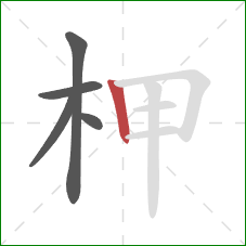 柙的笔顺第5画：竖