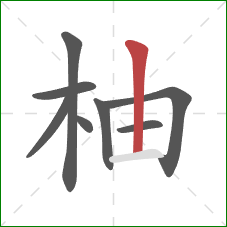 柚的笔顺第8画:竖 柚的笔顺第8画:竖
