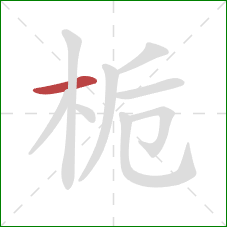 栀的笔顺第1画：横