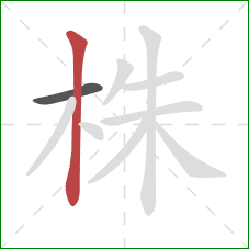 株的笔顺第2画：竖