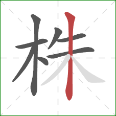 株的笔顺第8画：竖
